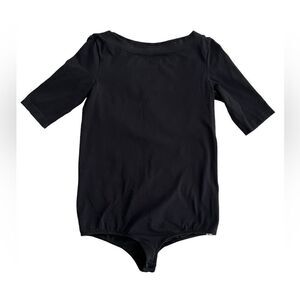 Wolford 3/4 sleeve boatneck sleeve Black Bodysuit, Small